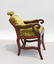 ANTIQUE GREEN VELVET BARBER CHAIR - 2