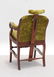 ANTIQUE GREEN VELVET BARBER CHAIR - 3
