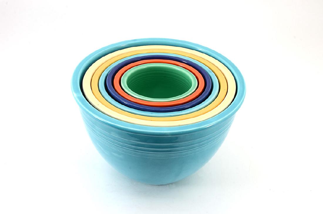 VINTAGE FIESTA WARE 7 NESTING BOWLS SET