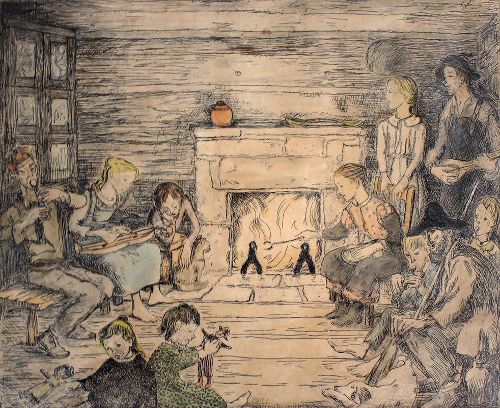 POLLY KNIPP HILL OLD TIMEY MOUNTAIN MUSIC ETCHING: HILL, Polly Knipp, (): Old Timey Mountain Music, Etching