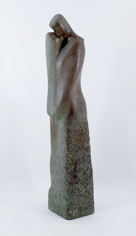 CHUCK DODSON LOVES SCULPTURE: DODSON, Chuck, (American, 20th C): Lovers Entwined, Plastic Resin Composite, 25" h., signed.