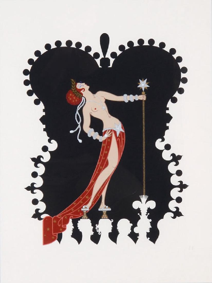 ERTE SERIGRAPH "PRIDE": ERTE SERIGRAPH "PRIDE": Sight size 23" x 17", pencil signed lower right, numbered 56/350 lower left, custom frame and matting, 32" x 26".