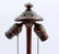 CAST IRON GREEN SLAG GLASS LAMP - 3