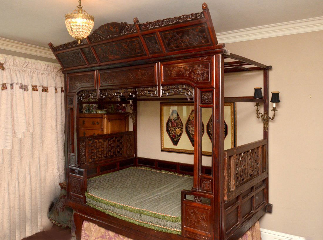 PROFUSELY CARVED CHINESE WEDDING BED