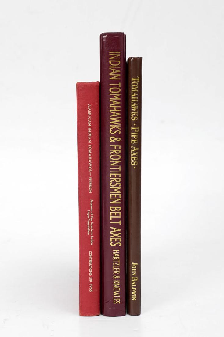 3 AMERICAN INDIAN TOMAHAWK REFERENCE BOOKS: 3 AMERICAN INDIAN TOMAHAWK REFERENCE BOOKS: An assembled collection of 3 books on American Tomahawks to include 1) ''American Indian Tomahawks'', Harold Peterson, with The Blacksmith Shop appendix, pu