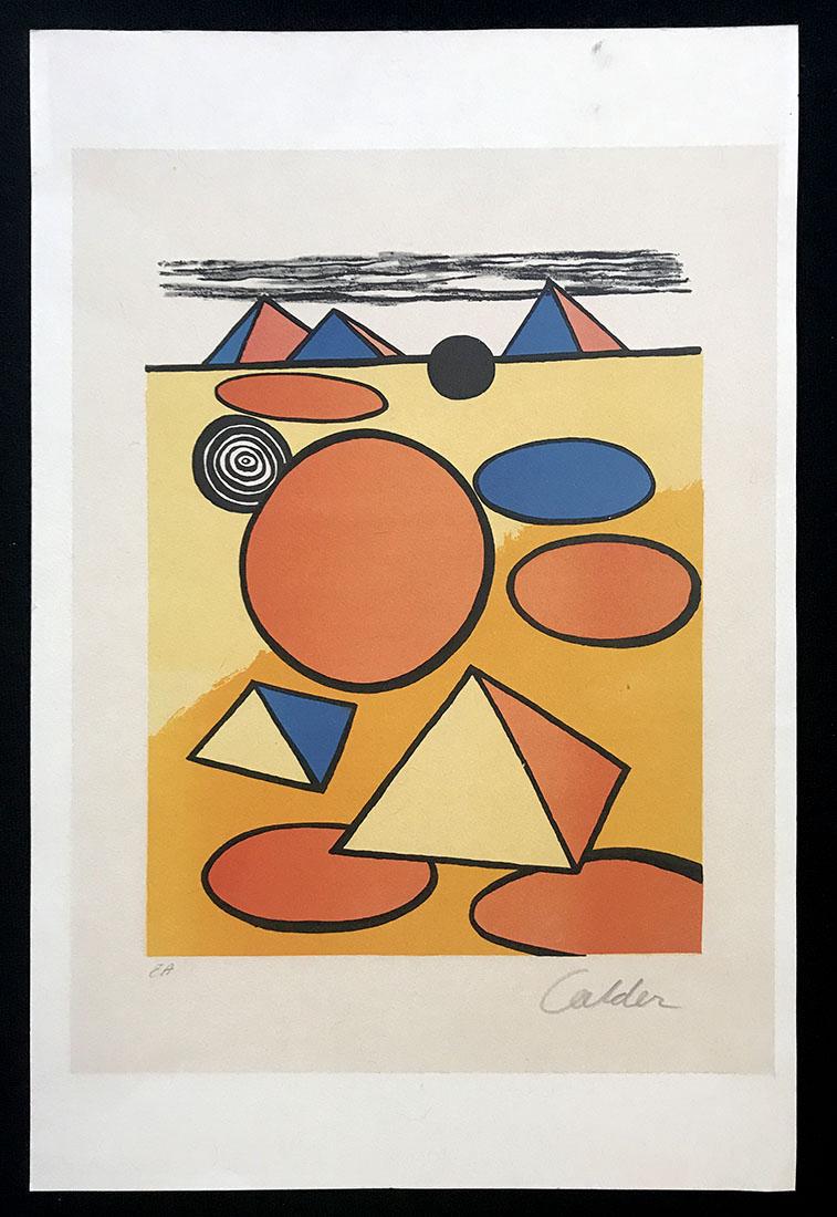 CALDER ARTIST PROOF LITHOGRAPH: CALDER, Alexander, (American, 1898-1976): ''La Petite Pyramids'', Color Lithograph, 20'' x 13'', pencil signed lower right, marked EA lower left, unframed.