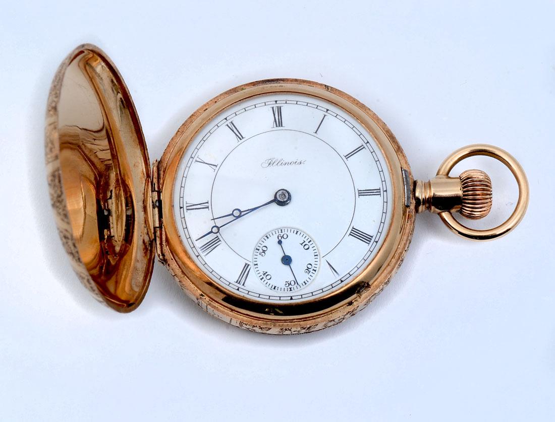 ILLINOIS 14K GOLD HUNTERS CASE POCKET WATCH