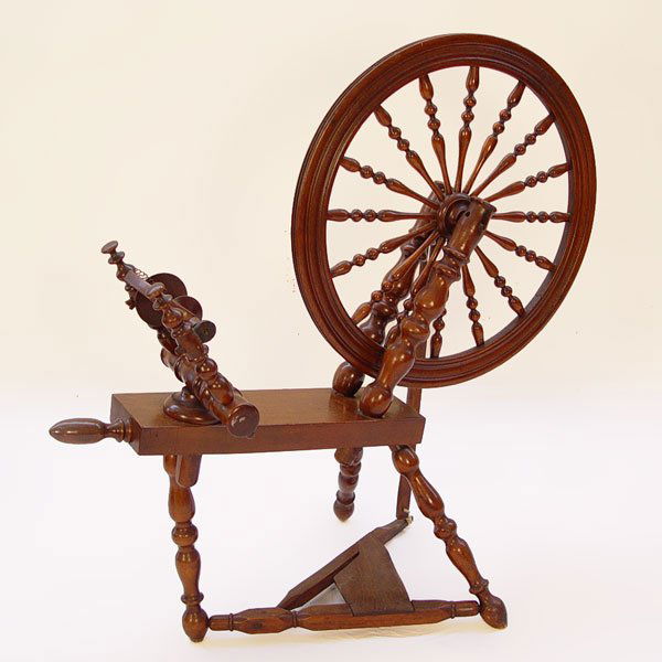 1377 SAXONY DARK WOOD SPINNING WHEEL