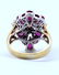2 TONE 18K RUBY & DIAMOND CLUSTER RING - 4