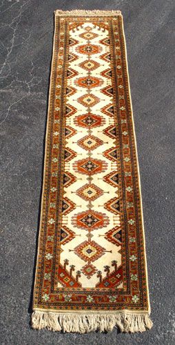 HAND TIED CARPET RUNNER 2'7'' x 11'8'' earthy tones