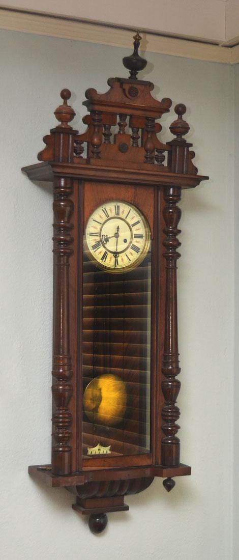 Gustav Becker Carved German Wall Clock