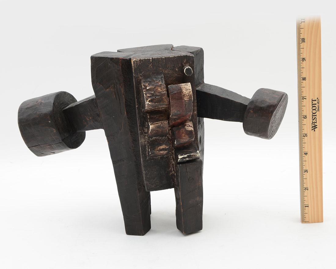 VLADIMIR PRECLIK MODERNIST ABSTRACT SCULPTURE: PRECLIK, Vladimir, (Czech, 1929-2008): Abstract Composition, Carved and Painted Wood Sculpture, 10'' h. x 15'' w., signed under foot.