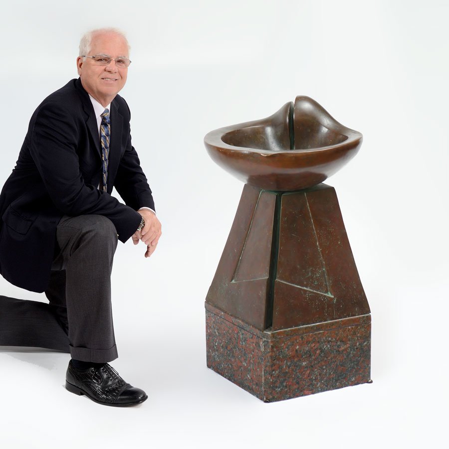 DECO BRONZE FOUNTAIN BY L. FILIPPI: DECO BRONZE FOUNTAIN BY L. FILIPPI: Signed and bears R. Buchass foundry mark, 20" x 17", sits atop a granite/marble plinth, 8" h.