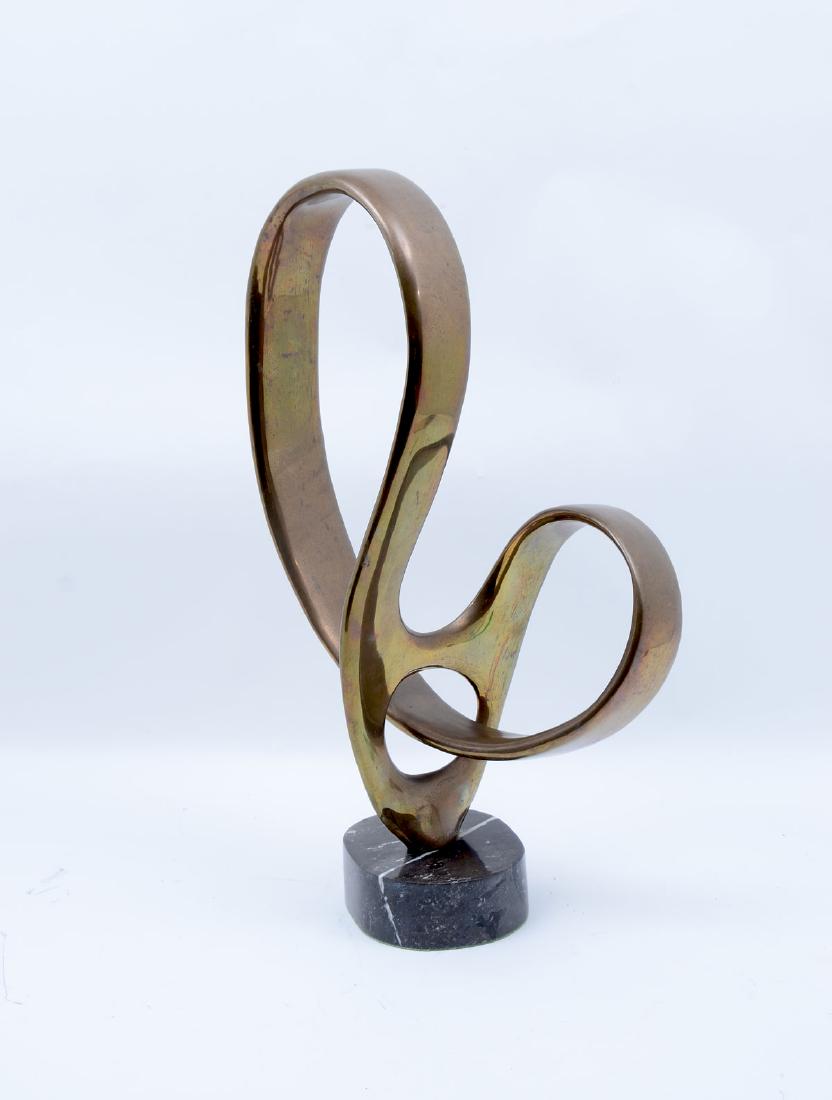 BILL KEATING ABSTRACT MODERN BRONZE SCULPTURE: KEATING, Bill, (American, 1932-): Abstract Form Bronze, 19" in height, signed and dated 1985, affixed to a marble plinth, 21" overall.