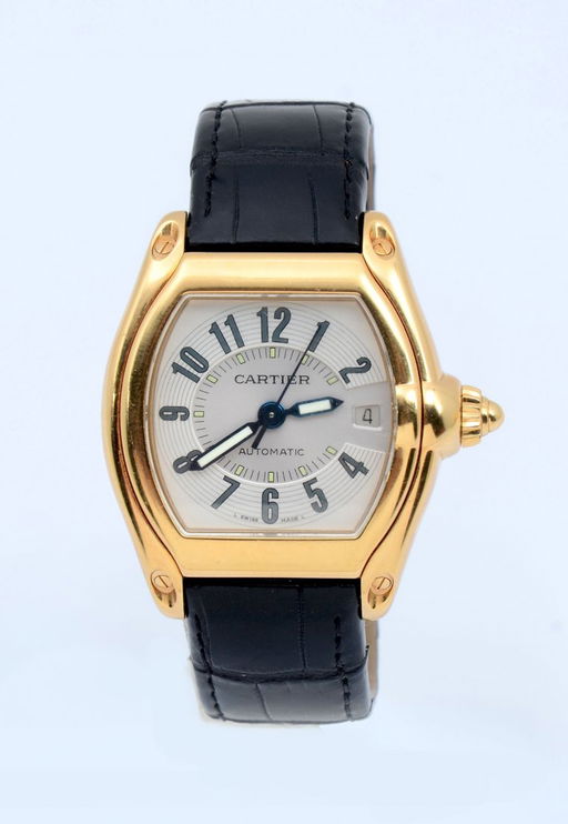 Cartier 18k Roadster Watch 2524 With Black Leather Band Jul 22 2018 Burchard Galleries Inc In Fl