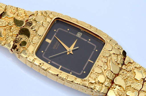 14k Seiko Black Face Nugget Watch Jul 22 2018 Burchard Galleries Inc In Fl