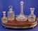 1143: 1905 GORHAM SERVING TRAY & 4 CRYSTAL DECANTER