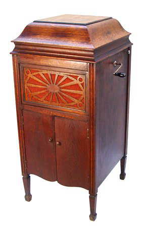 1312 Silvertone Oak Floor Cabinet Phonograph