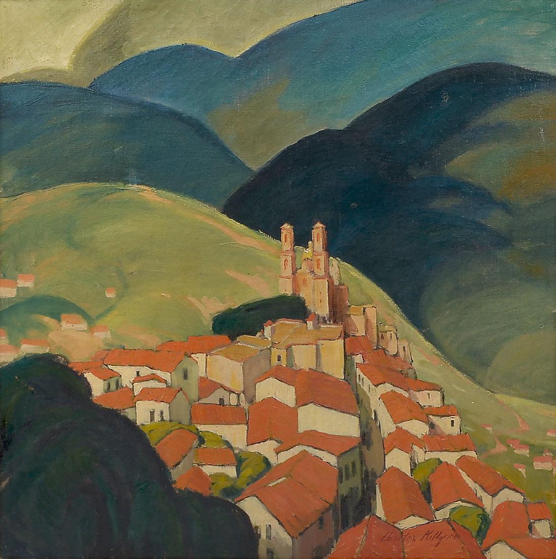 CHARLES KILGORE LANDSCAPE: KILGORE, Charles, (American, 1889-1979): European Alpine Village in Summer, Oil/Canvas, 24'' x 24'', signed lower right, fine period gilded and painted frame, possible Newcomb Macklin is 30.50'' x 30.
