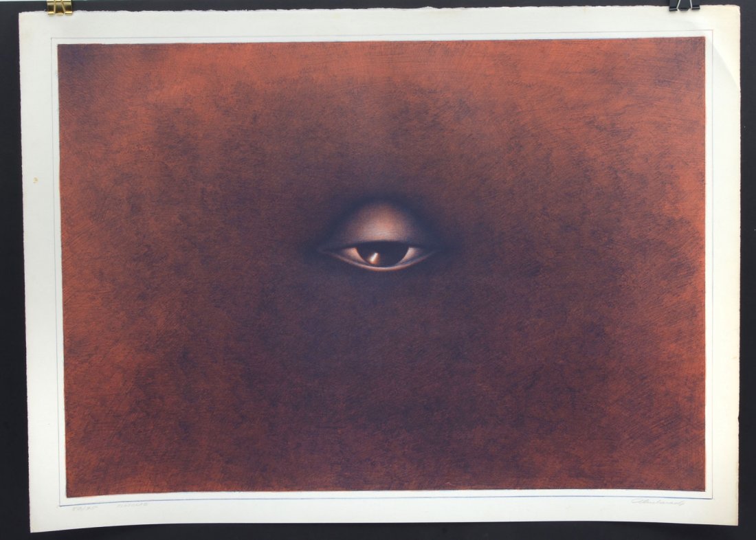 RODOLFO ABULARACH MEZZOTINT "FLOTANTE": ABULARACH, Rodolfo, (Guatemalan, 1933- ): "Flotante", Mezzotint, 21.50" x 30" with margins, pencil signed lower right, titled lower left and numbered 50 of 75, unframed.