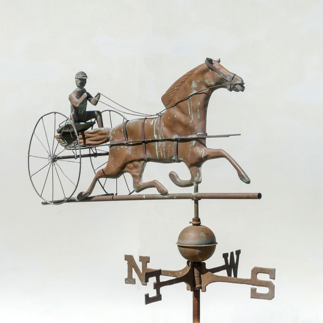 OLD HORSE & JOCKEY COPPER WEATHERVANE