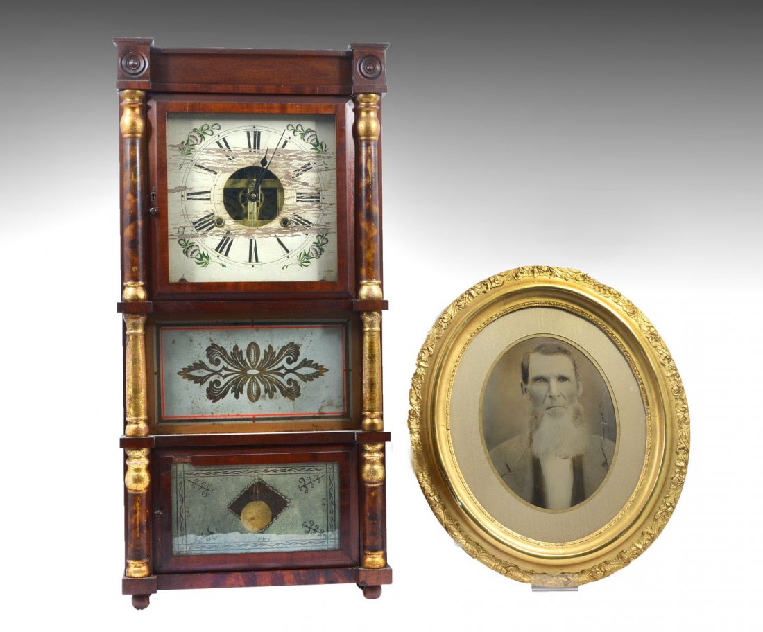 BIRGE FULLER OGEE CLOCK AS FOUND: BIRGE FULLER OGEE CLOCK AS FOUND: Provenance indicates this clock was bought by Nancy Thompson Lucas, daughter of Joseph Thomason in 1840 and left to Smith Lucas in 1860 when he was very small. It was