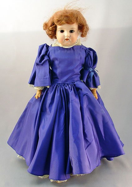 BISQUE PORCELAIN SHOULDER HEAD DOLL - 2