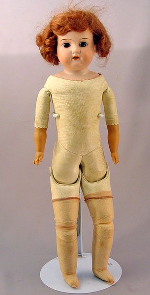 BISQUE PORCELAIN SHOULDER HEAD DOLL - 3