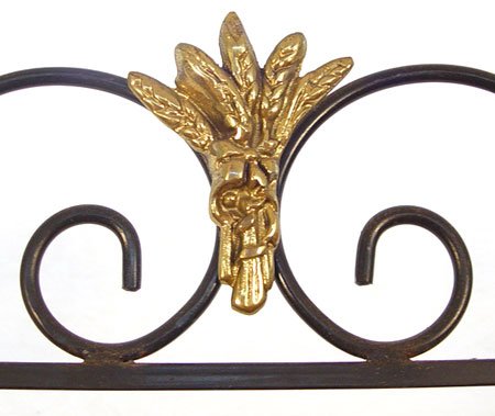 7 FEET TALL BLACK IRON AND BRASS BAKER'S RACK - 2
