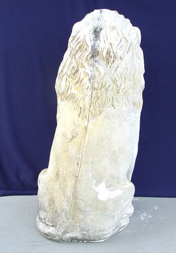 GRAND PAIR OF OLD CONCRETE GUARD LIONS - 4