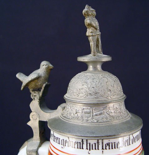 GERMAN REGIMENTAL INFANTRY STEIN LITHOPANE 1902/04 - 2