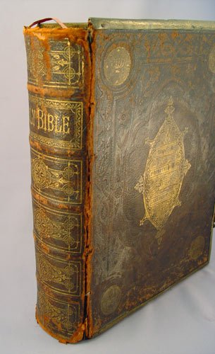 PAIR 19TH CENTURY BIBLES JOHN BROWN, SCOTLAND - 2