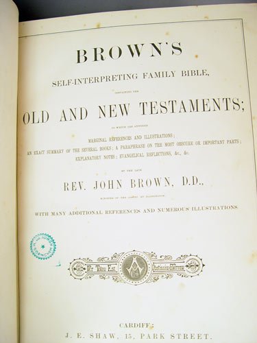 PAIR 19TH CENTURY BIBLES JOHN BROWN, SCOTLAND - 4