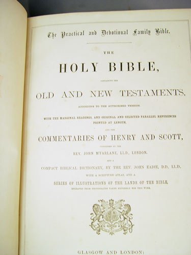 PAIR 19TH CENTURY BIBLES JOHN BROWN, SCOTLAND - 6