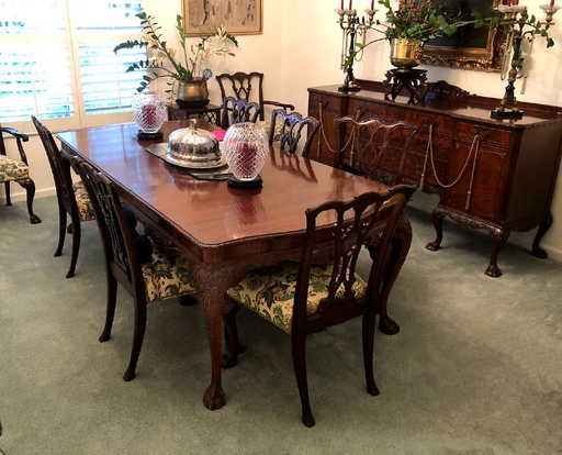 10 Piece Mahogany Chippendale Dining Suite By Goldblatt