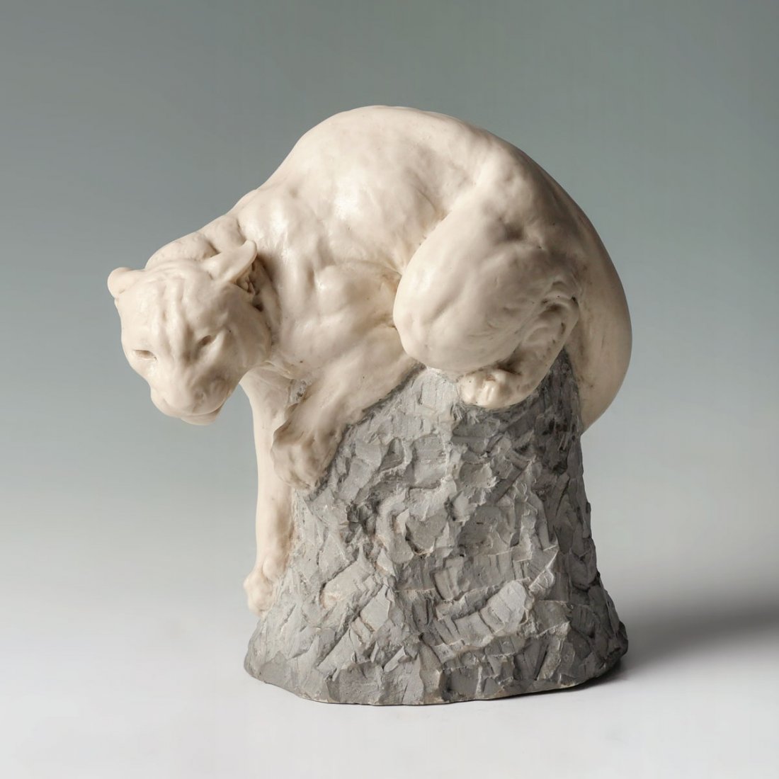 J.L. BOULTON PANTHER CROUCHING SCULPTURE: BOULTON, J.L., (American, 1896-1981): Panther Crouching, Cast Resin, 10.5" in height, signed.