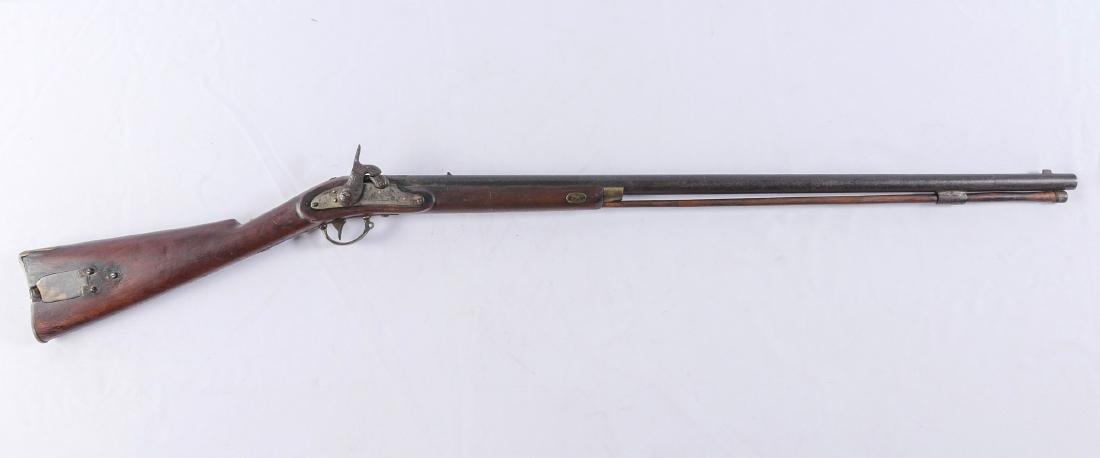 1858 J.H. MERRILL BALTO RIFLE: 1858 J.H. MERRILL BALTO RIFLE: Civil war Calvary early production Carbine rifle with a brass patch box in stock, serial #2032. Trigger guard engraved, "Martin V. Ewbank", whom was in the 148th Regimen