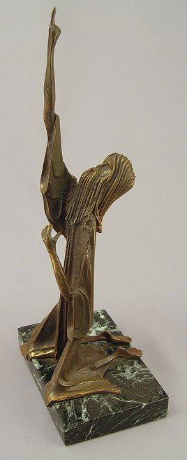 TOM BENNETT KNEELING CHRIST FIGURE BRONZE: BENNETT, Tom, (American, 20th century): Kneeling Christ Figure, Bronze, 13 1/2'' h., signed, numbered 20/100, dated 1976, affixed to marble plinth.