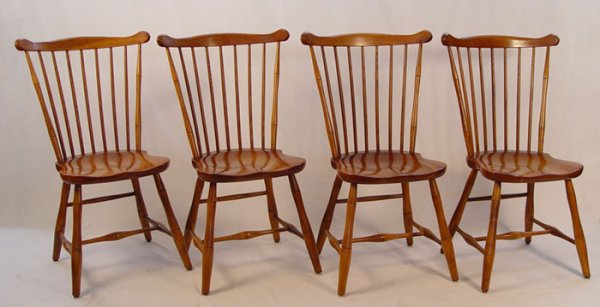 4 WINDSOR STYLE CHAIRS BY STICKLEY
