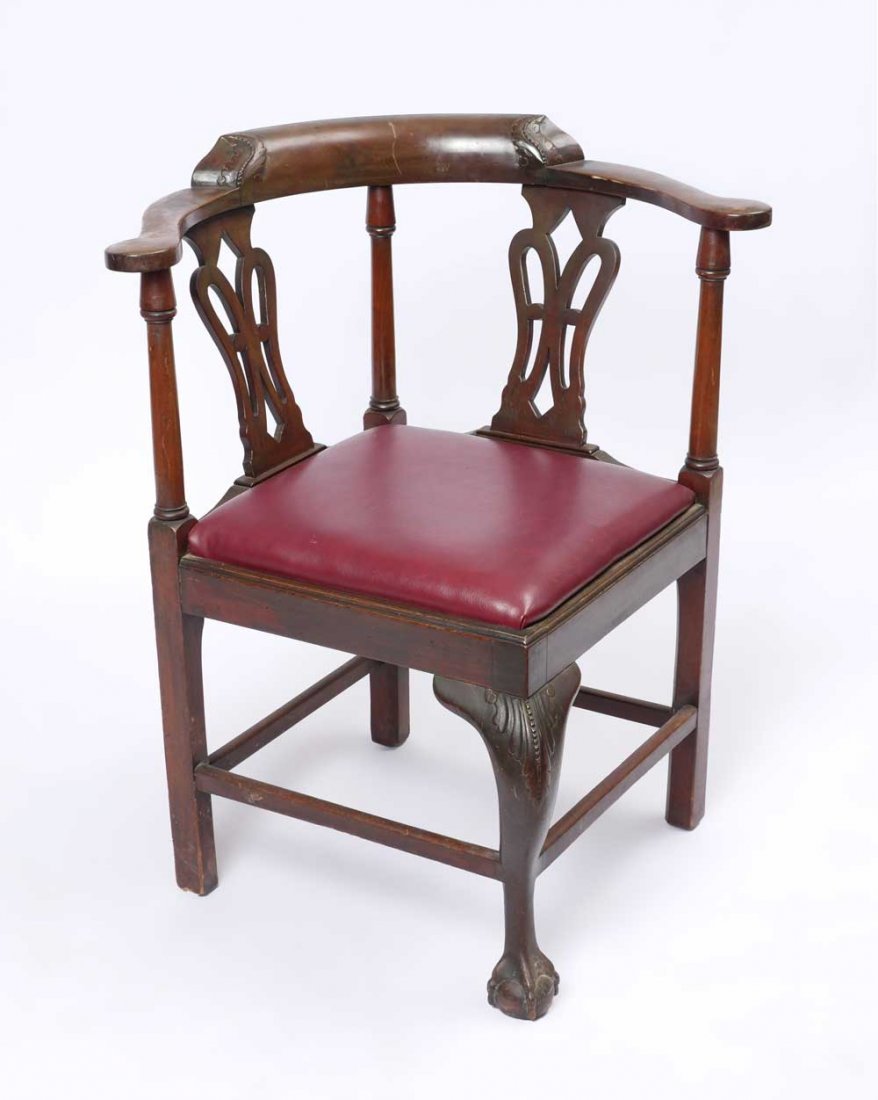 ANTIQUE CHIPPENDALE CORNER CHAIR