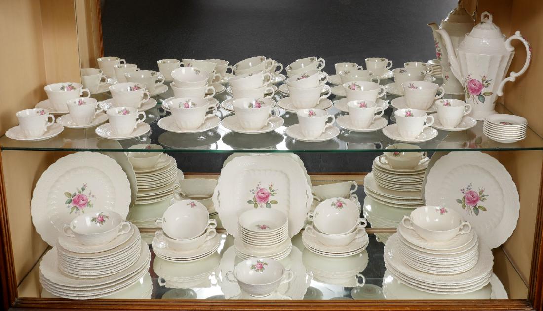 103 PC SPODE CHINA ''BILLINGSLEY ROSE'' SERVICE: 103 PC SPODE CHINA "BILLINGSLEY ROSE" SERVICE: English Spode Billingsley Rose china service. Set consisting of 103 Pieces total including: 1 handled square cake plate with handles 11.5", 1 coffee pot,