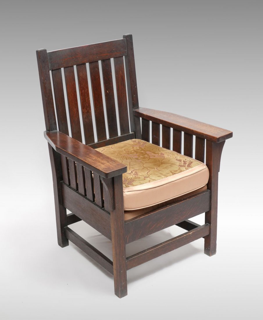 ARTS/CRAFTS MISSION QUARTER SAWN OAK CHAIR Apr 28, 2019 Burchard
