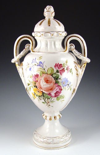 HAND PAINTED FAIENCE COVERED VASE