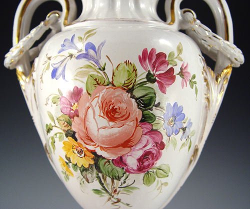 HAND PAINTED FAIENCE COVERED VASE - 3