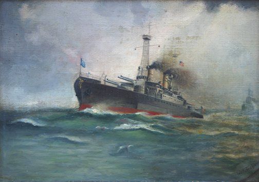 WILL TEUBNER AMERICAN WARSHIPS PAINTING