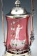 2 PIECE MARY GREGORY GLASS COVERED JARS - 2