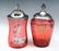 2 PIECE MARY GREGORY GLASS COVERED JARS - 3