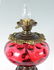 LARGE CRANBERRY GLASS HURRICANE LAMP - 3