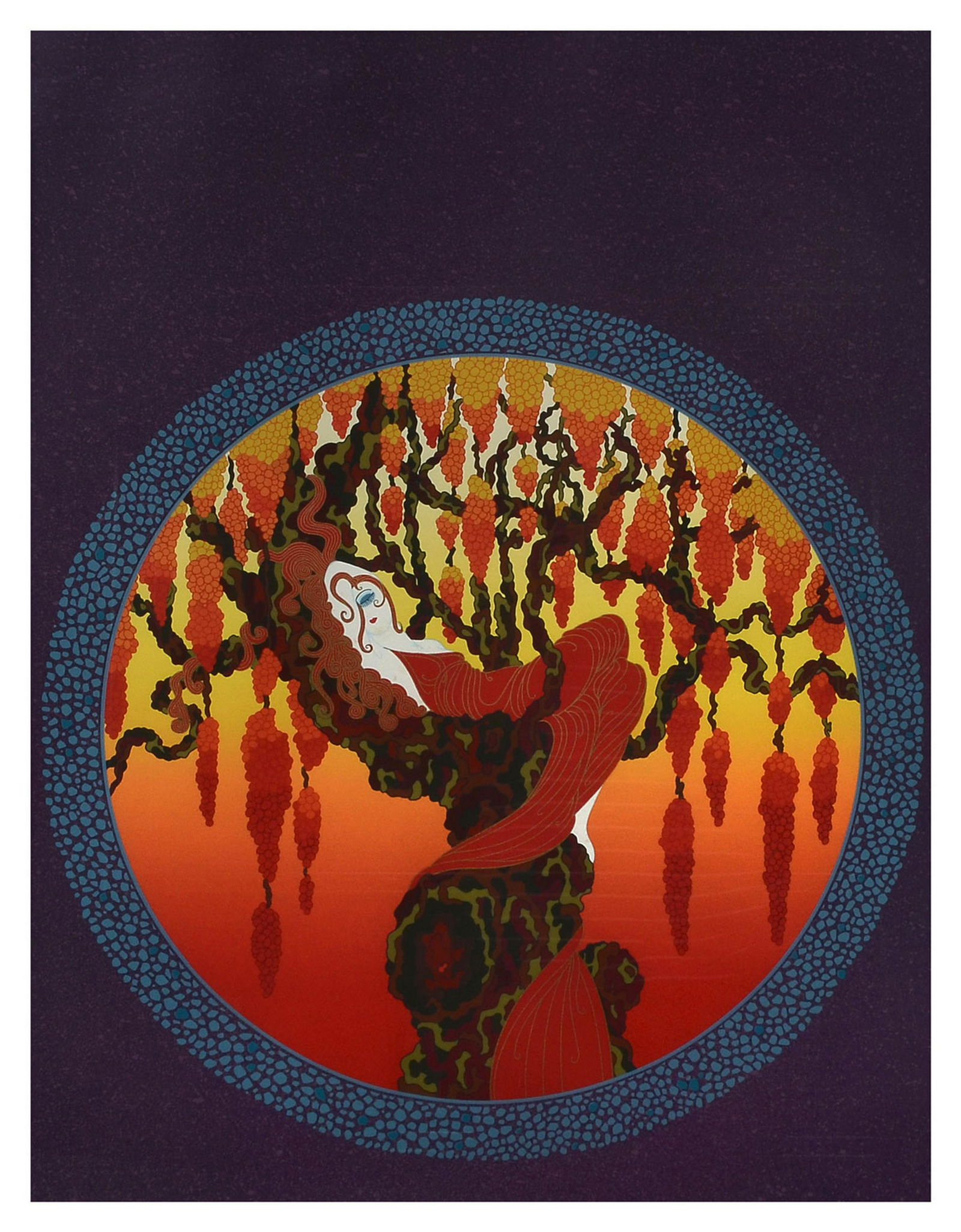 ERTE SIGNED NUMBERED SERIGRAPH HEAT: ERTE, (Russian, 1892-1990): "Heat", Serigraph, sight size 24.5" x 18.75", signed lower right under the matte in pencil and numbered 24 of 300 lower left, framed, 32.5" x 25.5"