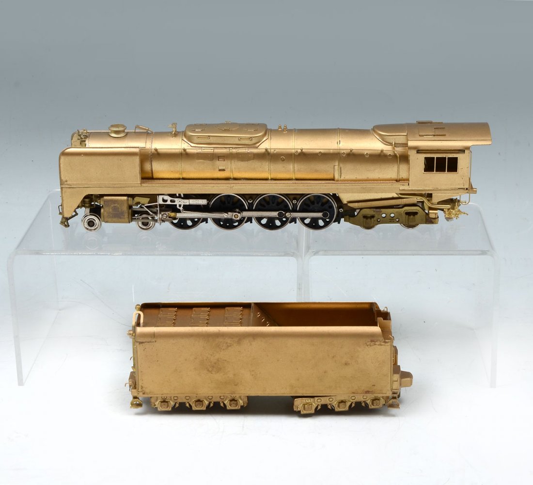 BRASS DELAWARE & HUDSON CLASS K-62 ENGINE & TENDER: BRASS DELAWARE & HUDSON CLASS K-62 ENGINE & TENDER: Delaware & Hudson Brass K-62 4-8-4 model train Engine & Tender by Nickel Plate Products Inc. In original box. Approx. 2.25" h x 19" l x 4" w.